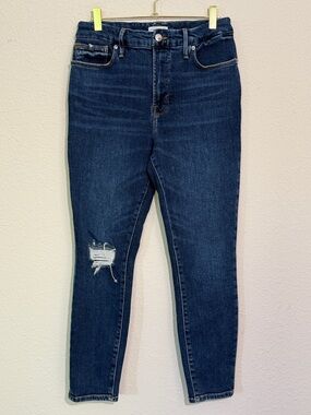 Good American Good Waist Crop with Distressed Knee - 6/28